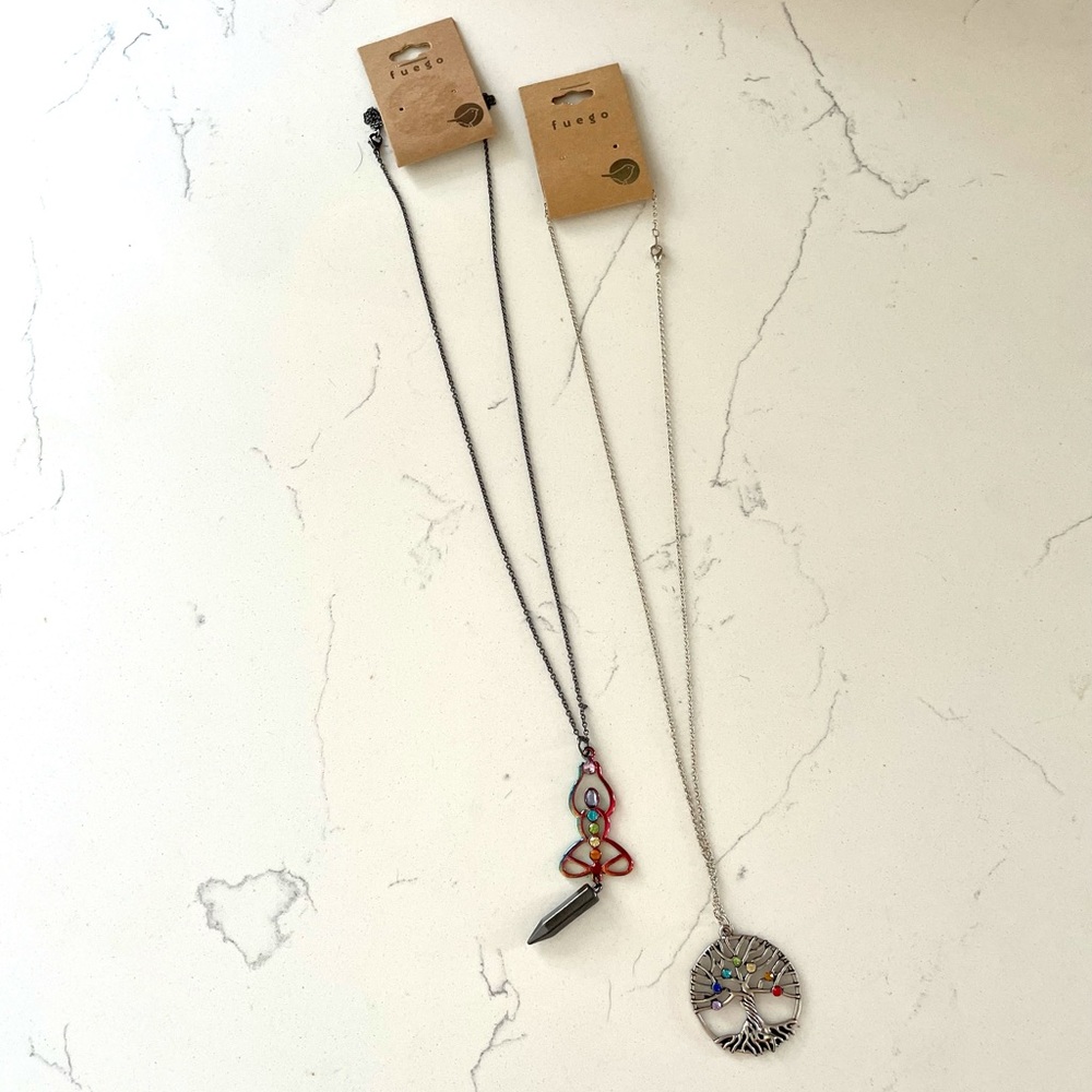 Set of Two Chakra Fuego Necklaces